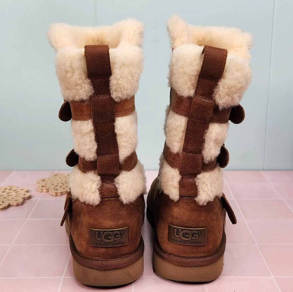 UGG Becket Leather & Shearling Mid-Calf Boots